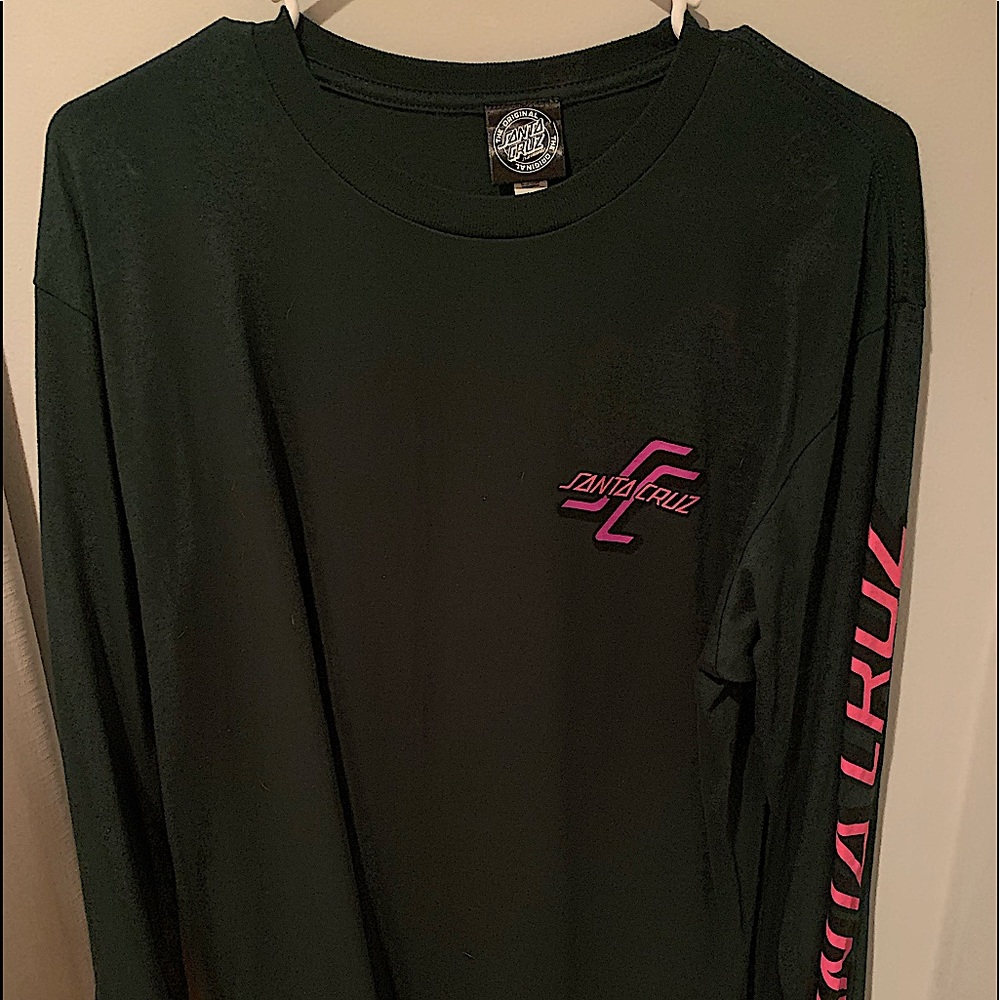 green santa cruz long sleeve shirt with design on back